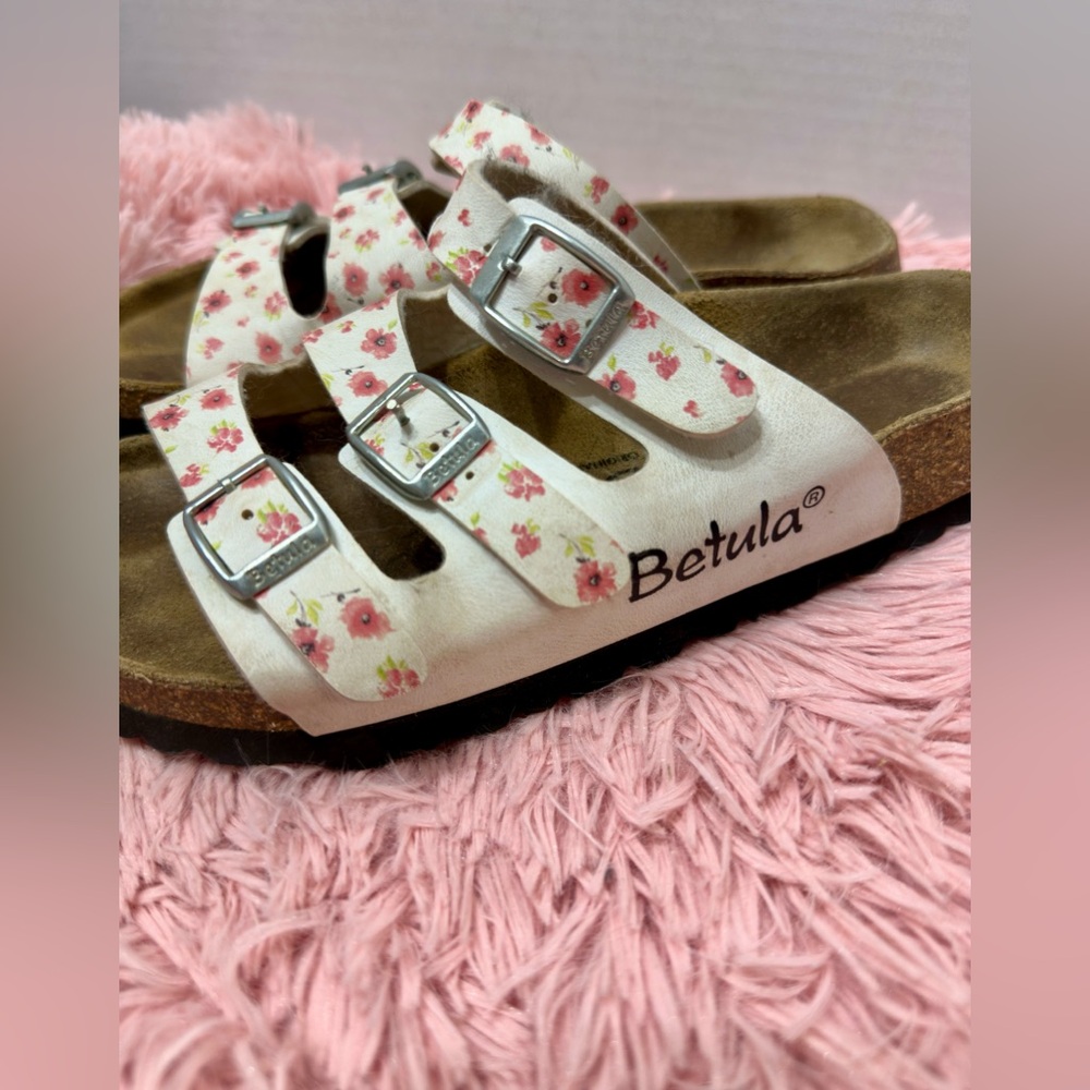 EUC Betula by Birkenstock Birko-Flor Multi Color Floral Womens Sandal 250 Size 8